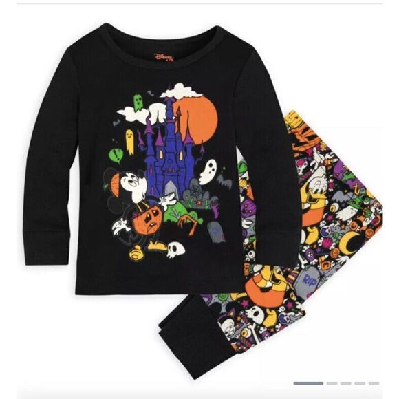 nwt Mickey Mouse and Friends Halloween PJ PAL Pajamas Baby 0/3M Castle Candy - Picture 1 of 5
